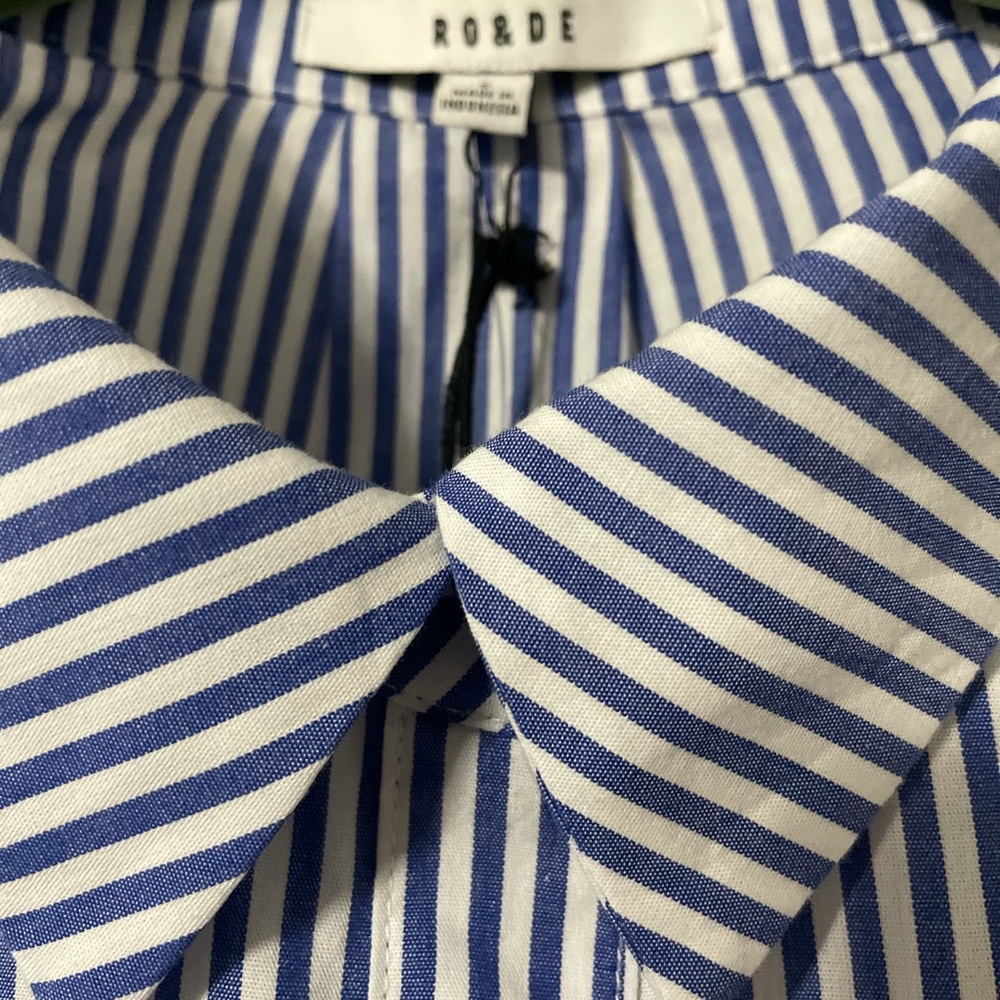 Ro & De Stripped sleeve Button down blouse NWT 🎈 - Picture 8 of 10
